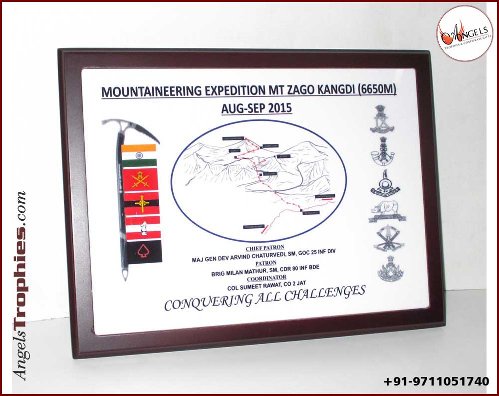 mountain divison wooden plaque engraved